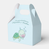 Niedliche Sea Turtle Baby Shower Kawaii Pink Girl Geschenkschachtel (Rückseite)
