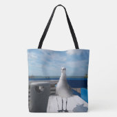 Niedliche Seagull Picture Beach Print Tasche (Rückseite)