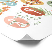 Niedliche Seebildungszahlen neutrales Kinderzimmer Poster (Ecke)