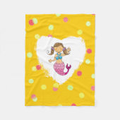 niedliche Seemeerjungfrauprinzessin (braunes Haar) Fleecedecke (Vorderseite)