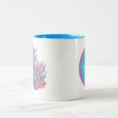 niedliche Seepferd-Liebhaber fügen Monogramm hinzu Zweifarbige Tasse (Mittel)