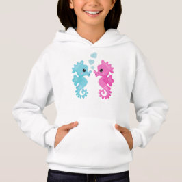 Niedliche Seepferde, rosa Seepferd, blaues Seepfer Hoodie