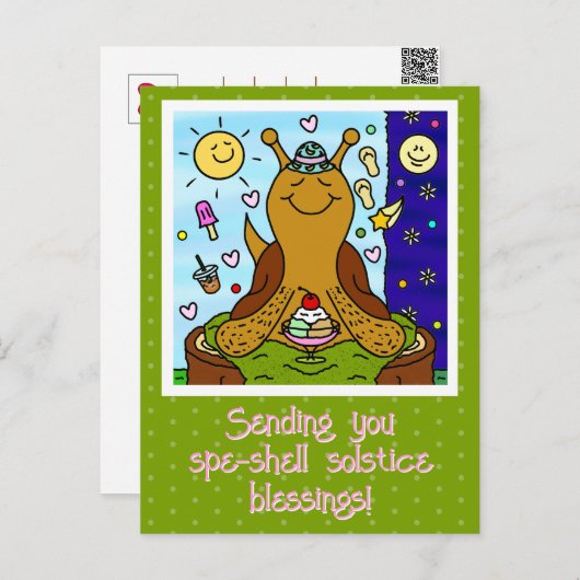 Niedliche Segelsegmente in der Muschel Sommersonne Postkarte (Vorne/Hinten)