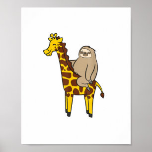 Niedliche Segeltour auf der Giraffe Liebe Giraffen Poster