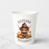 Niedliche Segnungen für den Erntedank der Hochland Pappbecher (Rückseite)