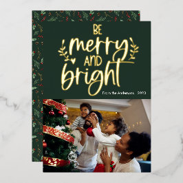 Niedliche Seien Sie fröhlich und hell Foto Foil Ho Folien Feiertagskarte