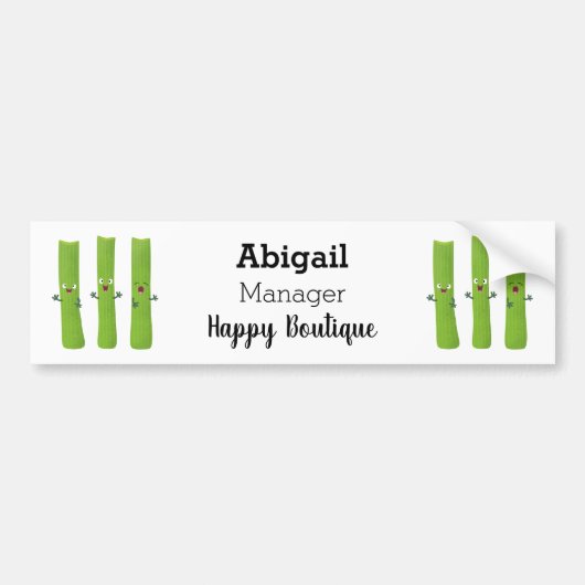 Niedliche Sellerie Sticks Trio Cartoon Gemüse Autoaufkleber (Vorne)