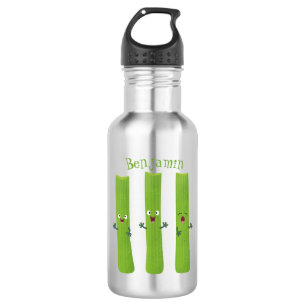 Niedliche Sellerie Sticks Trio Cartoon Gemüse Edelstahlflasche