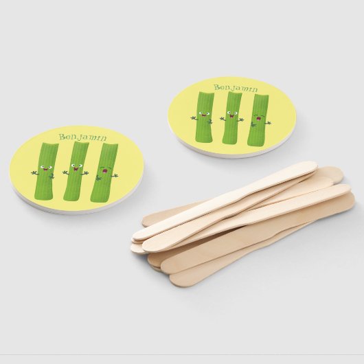 Niedliche Sellerie Sticks Trio Cartoon Gemüse Fächer (Non-assembled)
