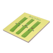 Niedliche Sellerie Sticks Trio Cartoon Gemüse Fliese (Seite)