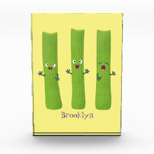 Niedliche Sellerie Sticks Trio Cartoon Gemüse Fotoblock