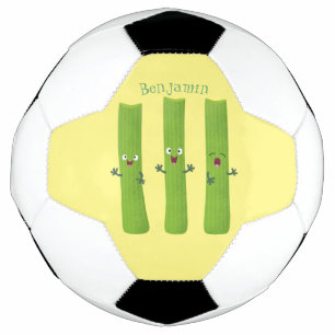 Niedliche Sellerie Sticks Trio Cartoon Gemüse Fußball