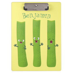 Niedliche Sellerie Sticks Trio Cartoon Gemüse Klemmbrett