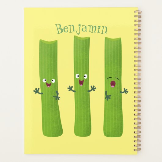 Niedliche Sellerie Sticks Trio Cartoon Gemüse Planer (Rückseite)