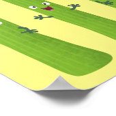 Niedliche Sellerie Sticks Trio Cartoon Gemüse Poster (Ecke)