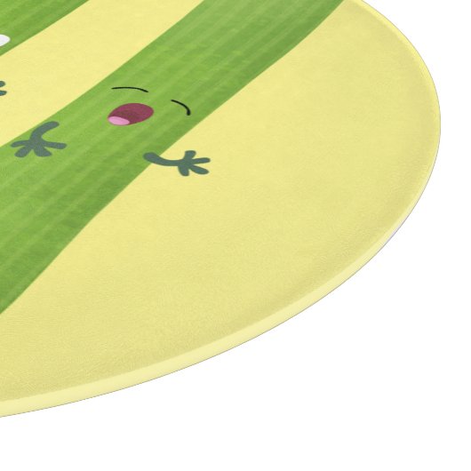 Niedliche Sellerie Sticks Trio Cartoon Gemüse Schneidebrett (Ecke)