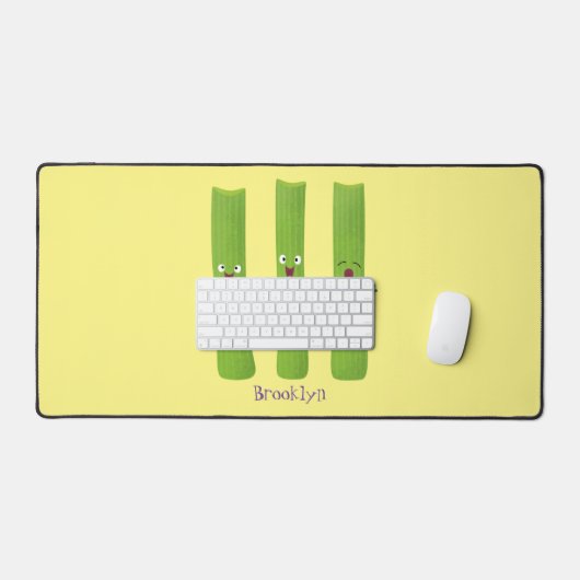 Niedliche Sellerie Sticks Trio Cartoon Gemüse Schreibtischunterlage (Tastatur & Maus)