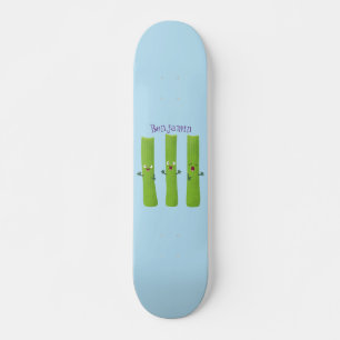 Niedliche Sellerie Sticks Trio Cartoon Gemüse Skateboard