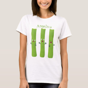 Niedliche Sellerie Sticks Trio Cartoon Gemüse T-Shirt