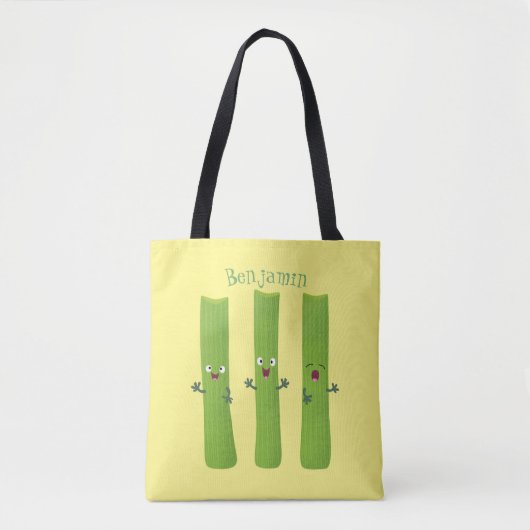 Niedliche Sellerie Sticks Trio Cartoon Gemüse Tasche (Vorderseite)