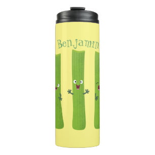 Niedliche Sellerie Sticks Trio Cartoon Gemüse Thermosbecher