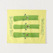 Niedliche Sellerie Sticks Trio Cartoon Gemüse Wandteppich (Vorderseite (Horizontal))