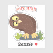 Niedliche, seltsame, lustige Uhu-Cartoon-Illustrat Aufkleber (Blatt)