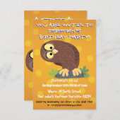 Niedliche, seltsame, lustige Uhu-Cartoon-Illustrat Einladung (Vorne/Hinten)