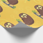 Niedliche, seltsame, lustige Uhu-Cartoon-Illustrat Geschenkpapier (Ecke)