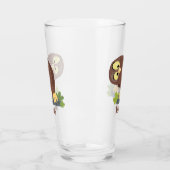 Niedliche, seltsame, lustige Uhu-Cartoon-Illustrat Glas (Links)