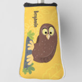 Niedliche, seltsame, lustige Uhu-Cartoon-Illustrat Golf Headcover (Rotieren 90)