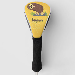 Niedliche, seltsame, lustige Uhu-Cartoon-Illustrat Golf Headcover