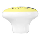 Niedliche, seltsame, lustige Uhu-Cartoon-Illustrat Keramikknauf (Seitenansicht)