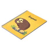 Niedliche, seltsame, lustige Uhu-Cartoon-Illustrat Notizblock (Linke Seite)