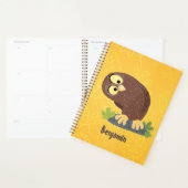 Niedliche, seltsame, lustige Uhu-Cartoon-Illustrat Planer (Anzeige)