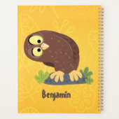 Niedliche, seltsame, lustige Uhu-Cartoon-Illustrat Planer (Rückseite)