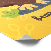 Niedliche, seltsame, lustige Uhu-Cartoon-Illustrat Poster (Ecke)