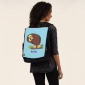 Niedliche, seltsame, lustige Uhu-Cartoon-Illustrat Rucksack (Ausgewaschen)