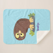 Niedliche, seltsame, lustige Uhu-Cartoon-Illustrat Sherpadecke (Vorderseite (Horizontal))