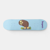 Niedliche, seltsame, lustige Uhu-Cartoon-Illustrat Skateboard (Horizontal)