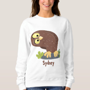 Niedliche, seltsame, lustige Uhu-Cartoon-Illustrat Sweatshirt
