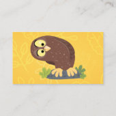 Niedliche, seltsame, lustige Uhu-Cartoon-Illustrat Visitenkarte (Rückseite)