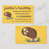 Niedliche, seltsame, lustige Uhu-Cartoon-Illustrat Visitenkarte (Vorne/Hinten)