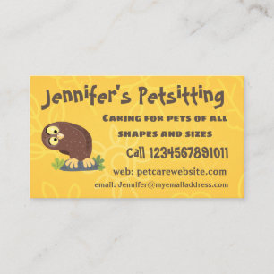 Niedliche, seltsame, lustige Uhu-Cartoon-Illustrat Visitenkarte