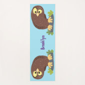 Niedliche, seltsame, lustige Uhu-Cartoon-Illustrat Yogamatte (Vorderseite)