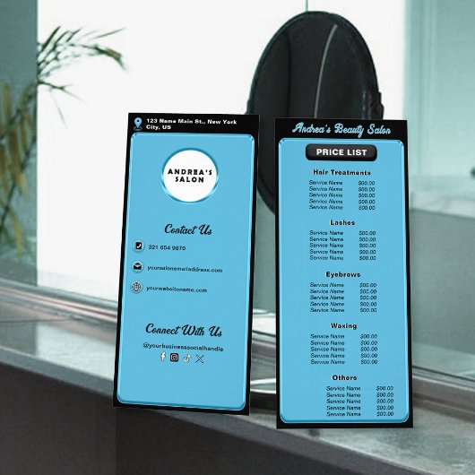 Niedliche Services und Preise für berufliche Salon Werbekarte