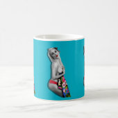 Niedliche Sexy Retro Tropical Pinup Girl Aquamarin Kaffeetasse (Mittel)
