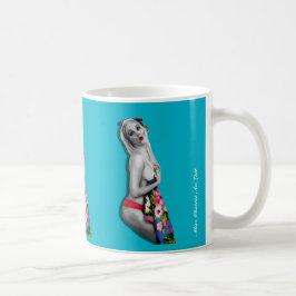 Niedliche Sexy Retro Tropical Pinup Girl Aquamarin Kaffeetasse