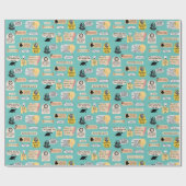 Niedliche Shakespeare Inspiration Zitate Aquamarin Geschenkpapier (Flach)