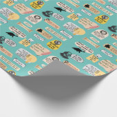 Niedliche Shakespeare Inspiration Zitate Aquamarin Geschenkpapier (Ecke)